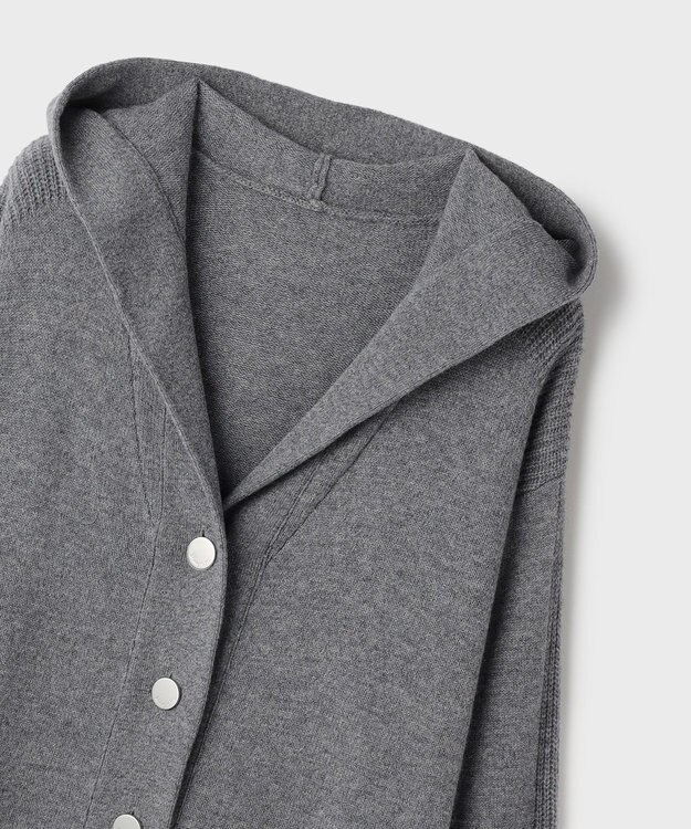 GRACE CONTINENTAL ウールフードニットカーディガン グレー