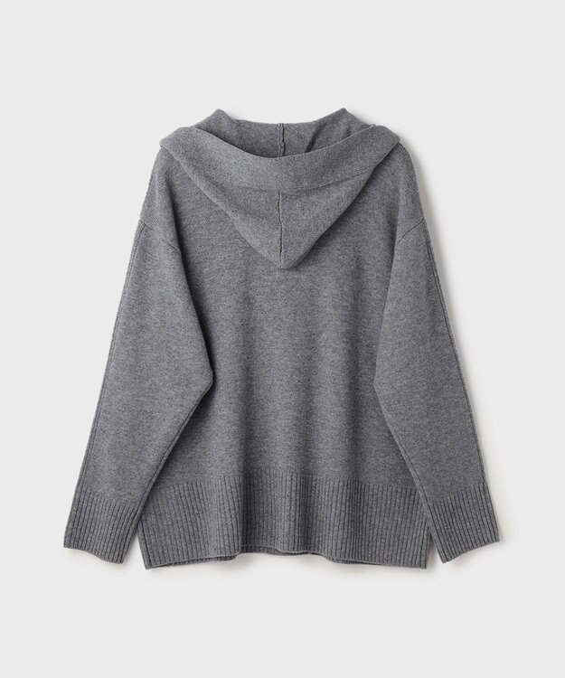 GRACE CONTINENTAL ウールフードニットカーディガン グレー