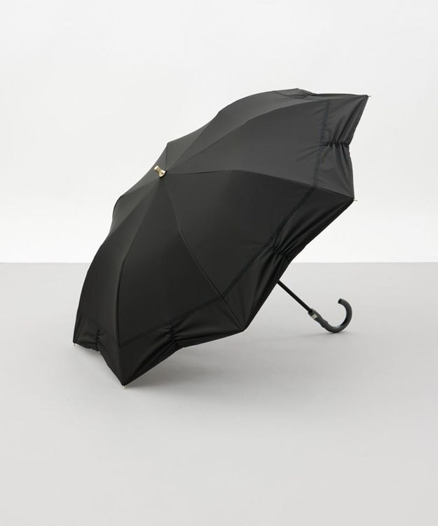 AURORA 【 Beaurance （ビューランス）】シャーリング加工晴雨兼用パラソル傘（折りたたみ傘） ブラック