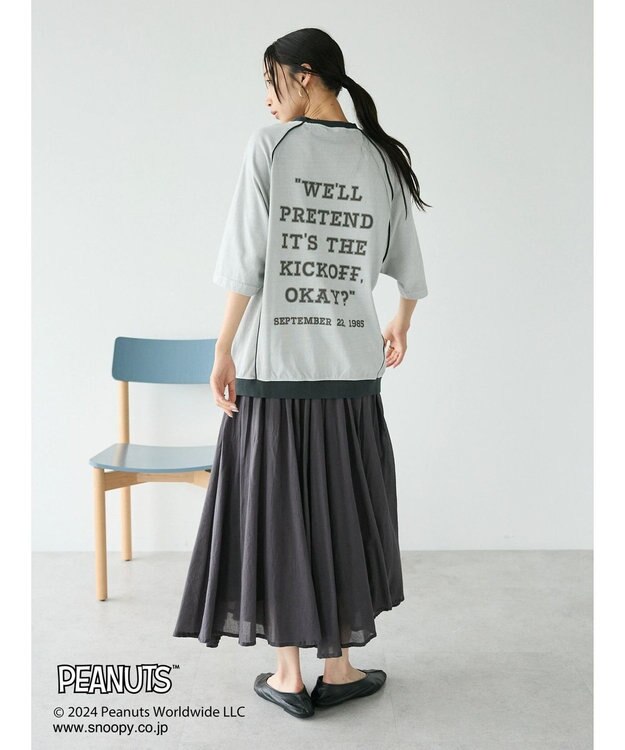 CRAFT STANDARD BOUTIQUE 【ユニセックス】PEANUTS/スヌーピー 切り替えTシャツ Light Gray