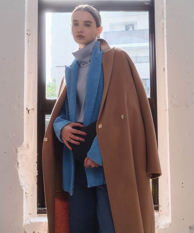 BEIGE， ZION / ウールロングチェスターコート Camel