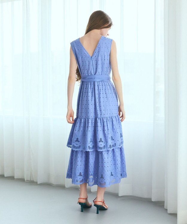 GRACE CONTINENTAL カットワークembドレス ブルー