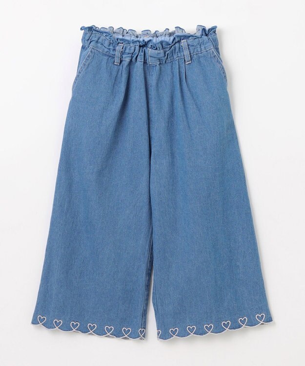 ANY KIDS デニム ガウチョ ブルー