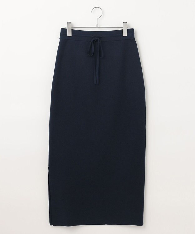 #Newans 【洗える】ナローシルエットニットスカート ネイビー