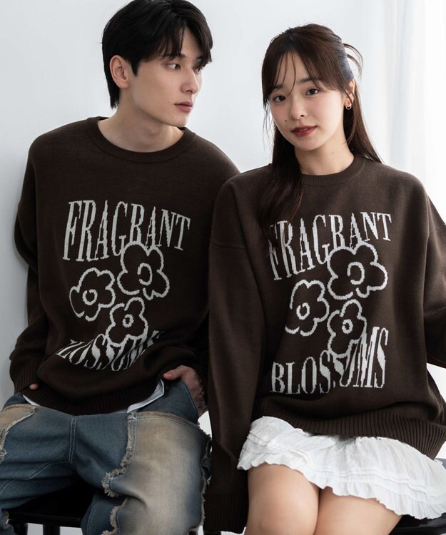 WEGO 【新色追加/ユニセックス着用ITEM/SMLサイズ展開】ジャガードグラフィックプルオーバー（LS） 柄6