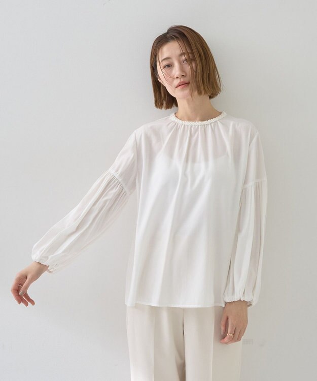 YECCA VECCA ブレードトリミングブラウス White