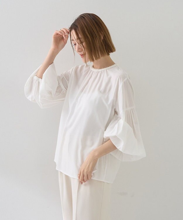 YECCA VECCA ブレードトリミングブラウス White