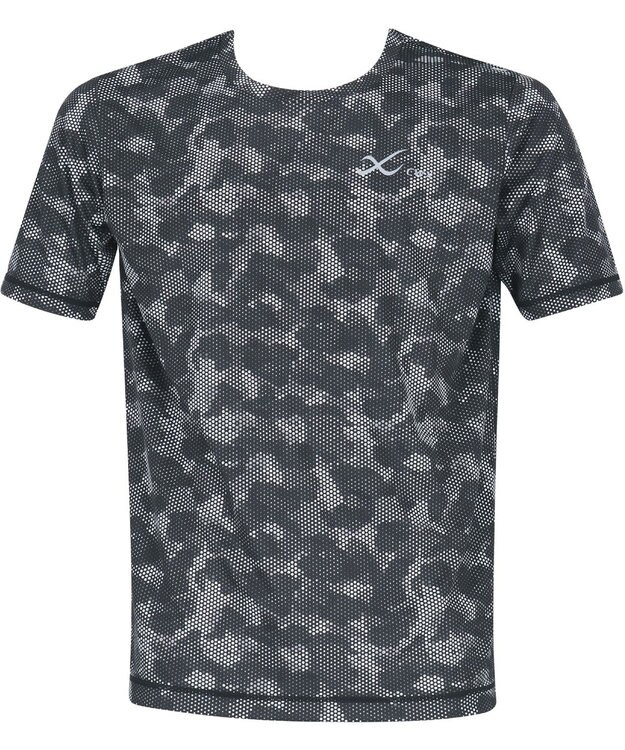 CW-X 【MEN】 CW-X トップス 【薄軽ランニングシャツ】 半袖 3分袖 Ｕネック 吸汗速乾性(本体) メンズ DLO155 /ワコール ブラックスペシャル