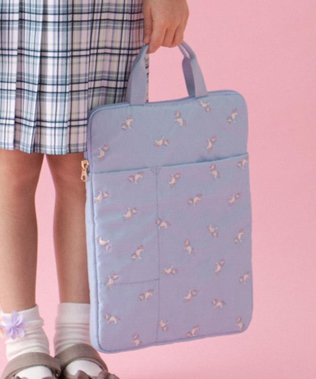 ANY KIDS 刺繍PC・タブレットケース サックスブルー×ユニコーン