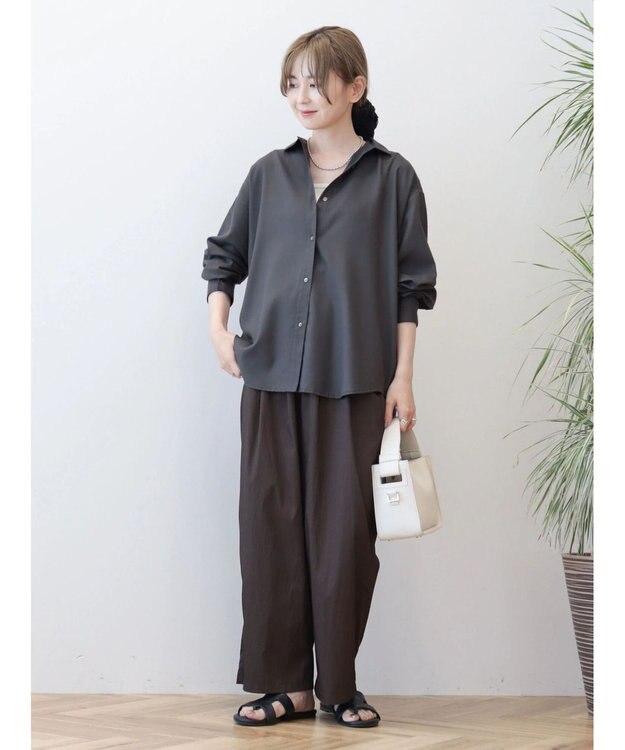 AMERICAN HOLIC イージーケアバックタックシャツ Charcoal Gray