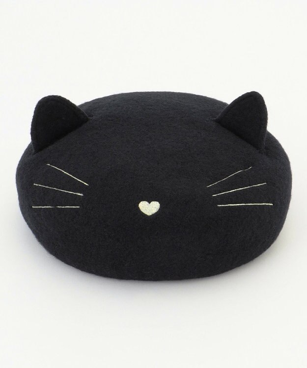 ANY KIDS ネコ耳つきベレー帽 ブラック