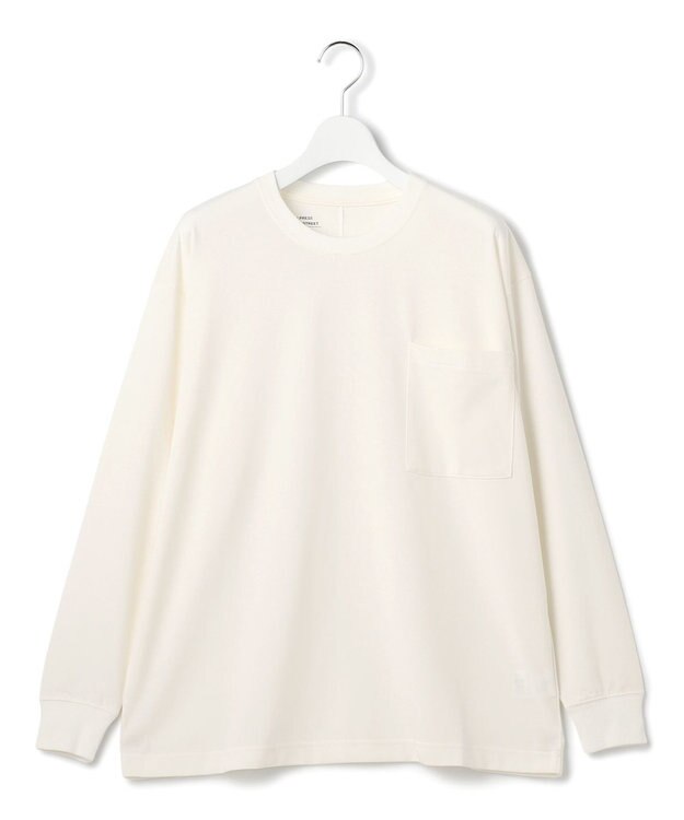 J.PRESS YORK STREET 【WOMEN】ポケットボーダーロングスリーブ Tシャツ ホワイト系
