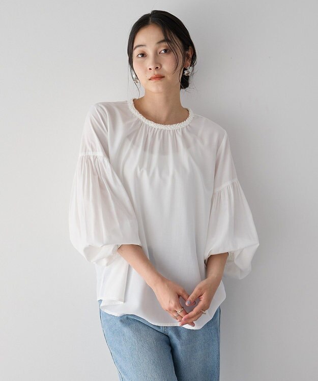 YECCA VECCA ブレードトリミングブラウス White