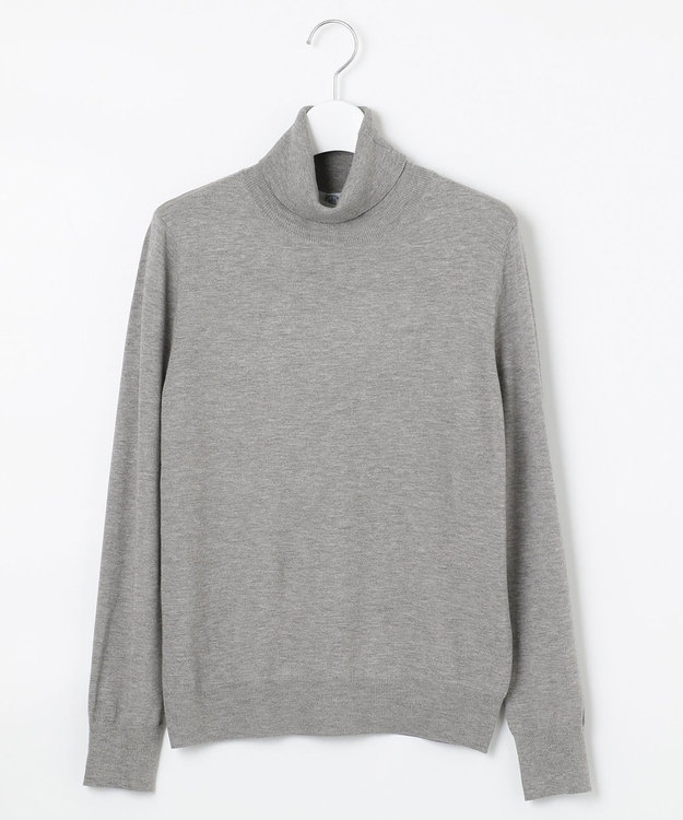 J.PRESS LADIES L 【洗える】PRINCE タートルネック ニット ライトグレー系