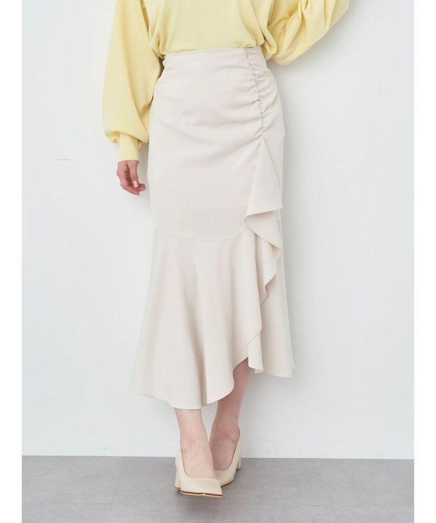earth music&ecology 切り替えラッフルスカート Ivory