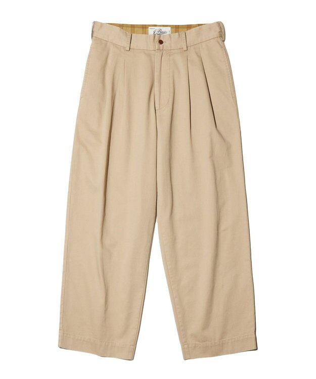 J.PRESS MEN 【NYUZELESS】2タック ワイドスラックス ベージュ系