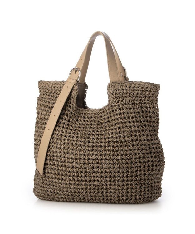 UNBILLION カシュカシュ cachecache / ベルトハンドルクロッシェトート カゴバッグ GY