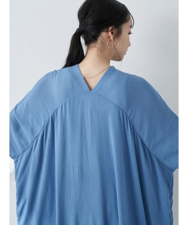 earth music&ecology レーヨンビッグシャツチュニック Sax