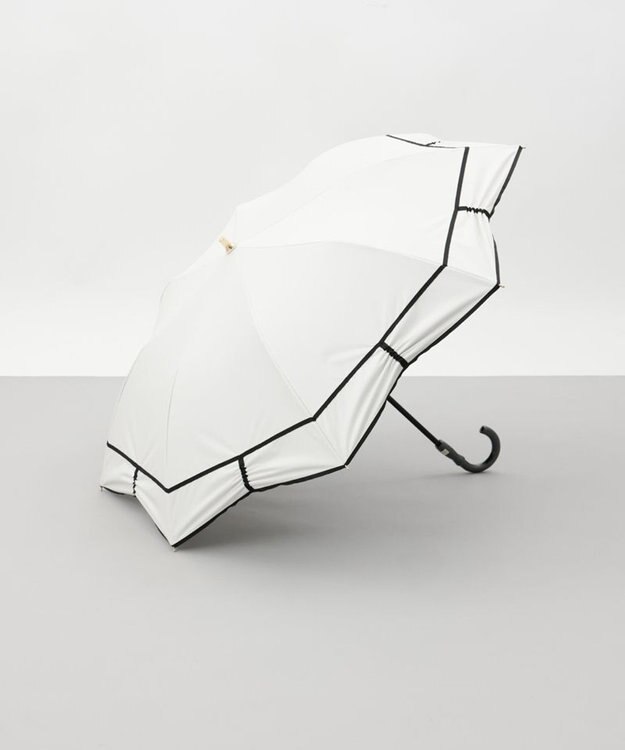 AURORA 【 Beaurance （ビューランス）】シャーリング加工晴雨兼用パラソル傘（折りたたみ傘） クリーム