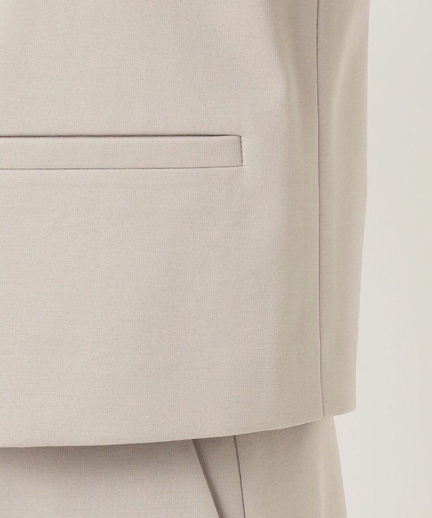 自由区 L 360°FREEウォッシャブノーカラージャケット ベージュ系