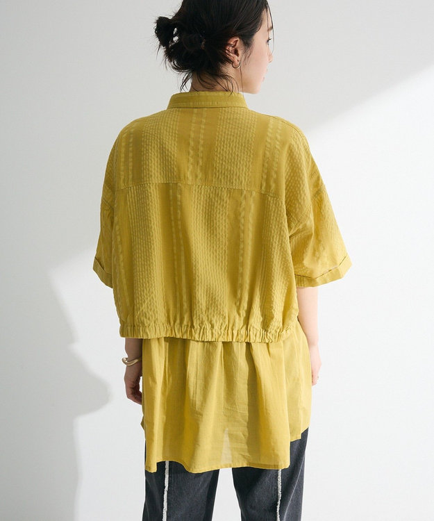 Green Parks Ｉ　ＳＥＴ２点　ギャザーシャツ＋布帛インナー Pistachio