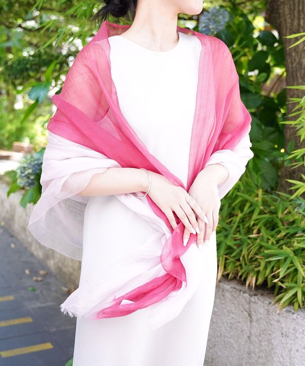 muto Ramie300 バーティカルグラデーション リネンストール ramie300 red