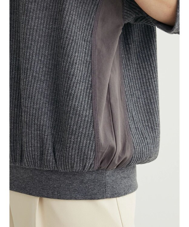 Green Parks ワッフル布帛ドッキングプルオーバー２ Gray Mixture