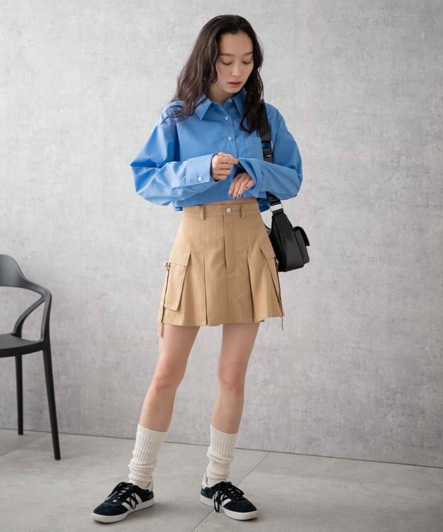 WEGO カーゴチノプリーツスカパン ベージュ