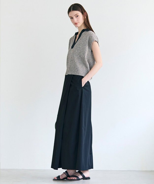 BEIGE， YANN / ラップタック フレアスカート Black