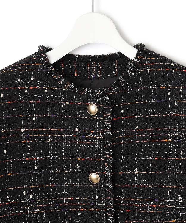 23区 L GIOLICA カラーミックスツイード ジャケット モノトーンミックス