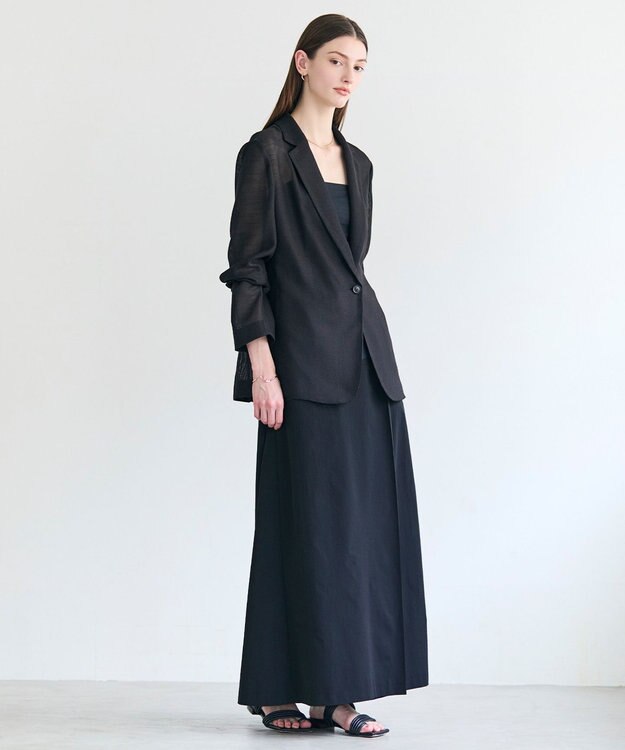 BEIGE， YANN / ラップタック フレアスカート Black