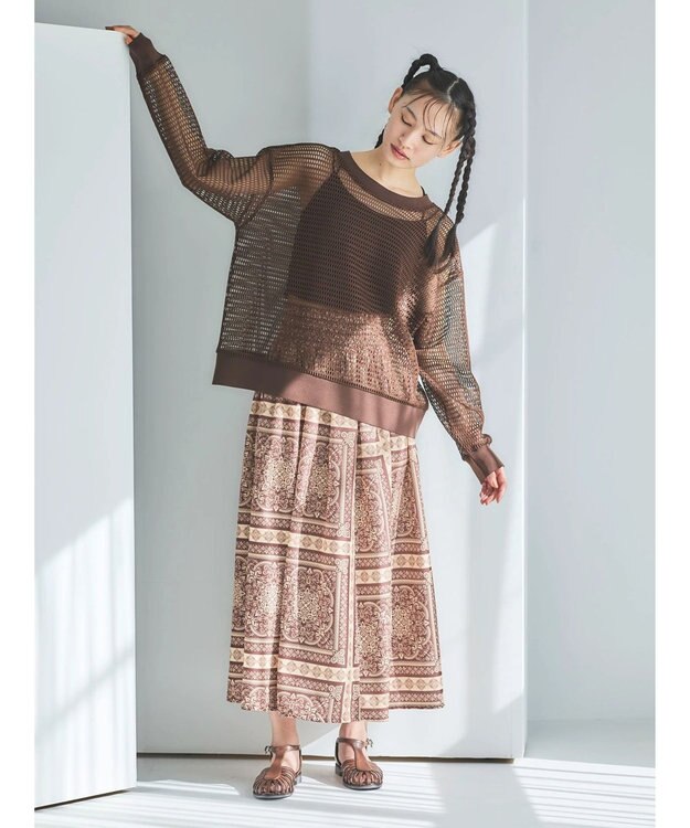 Green Parks ■ＥＳＣＡＲ　２ｗａｙメッシュプルオーバー Brown