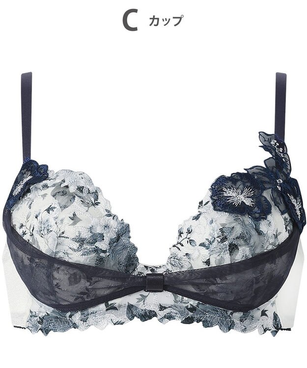 WACOAL ブラジャー 【リボンブラ 胸もとフィットながもち】 きれいな谷間をメイク 動いても谷間をキープ Gカップまで対応 大きいサイズ レディース BXB490 /ワコール クリーム