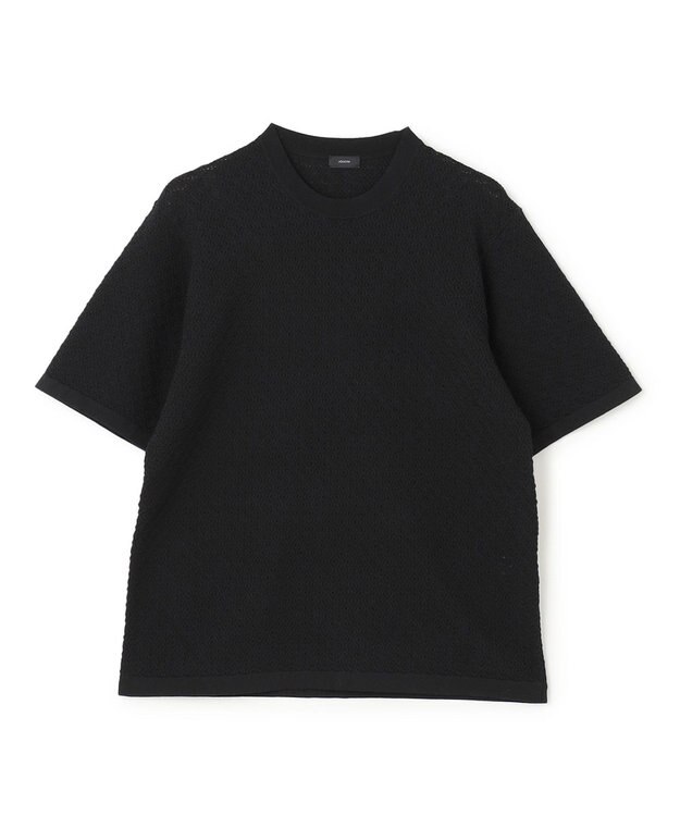 JOSEPH HOMME ドライコットンリンクス　半袖ニット ブラック系