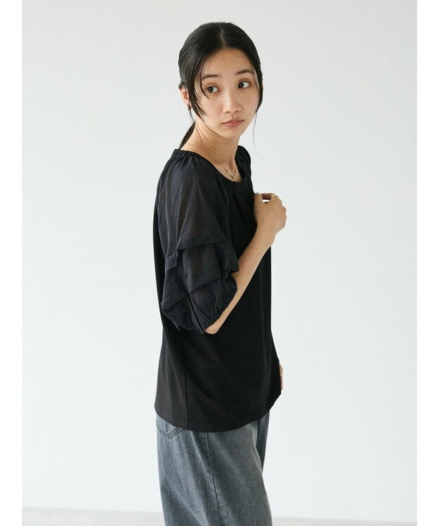 CRAFT STANDARD BOUTIQUE ホイップスリーブブラウス Black