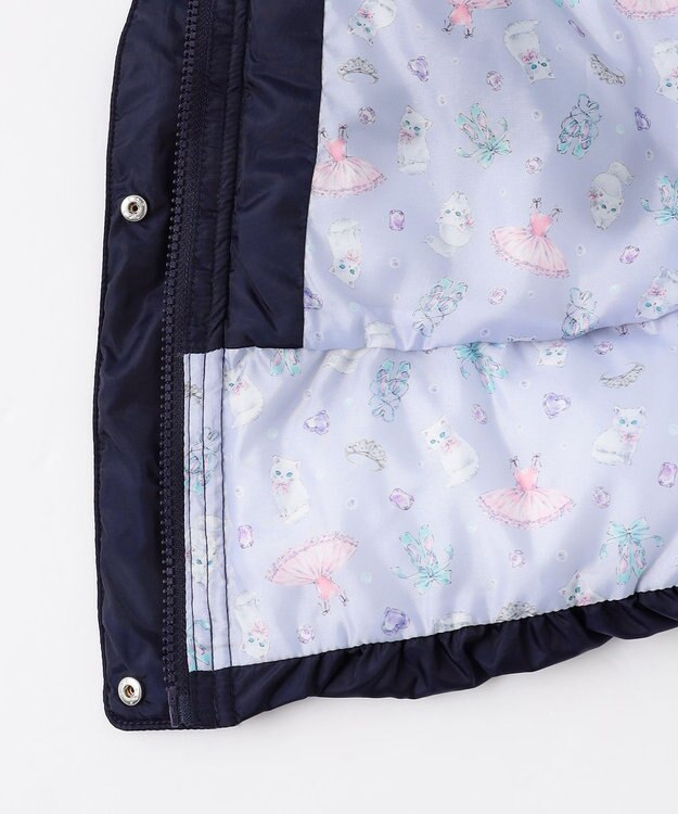 ANY KIDS 【フード取り外し/洗濯機可能】Aラインコート ネイビー