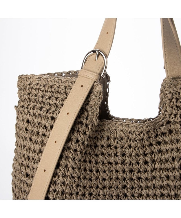 UNBILLION カシュカシュ cachecache / ベルトハンドルクロッシェトート カゴバッグ GY