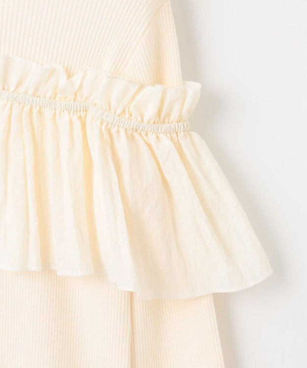 Feroux 【洗える】3way フリルニットトップス アイボリー系