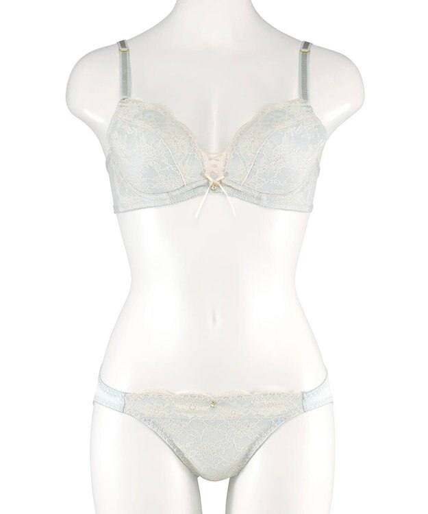 San-ai Resort（三愛水着楽園） 【northerly bra フィットシリーズ 脇胸すっきり】アミアゲレースアップ ブラジャー＆ショーツSet B～Fカップ ミント