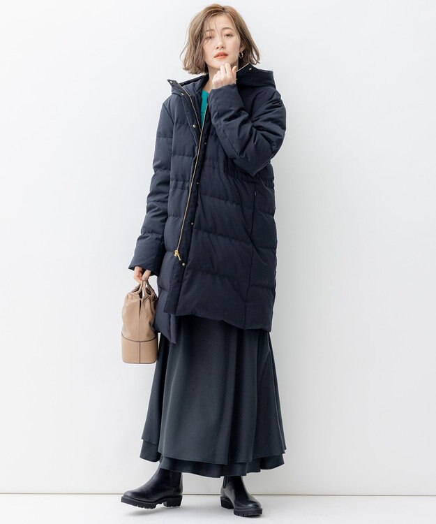 23区 【滝沢眞規子さん着用】リュクス ダウンコート ネイビー系