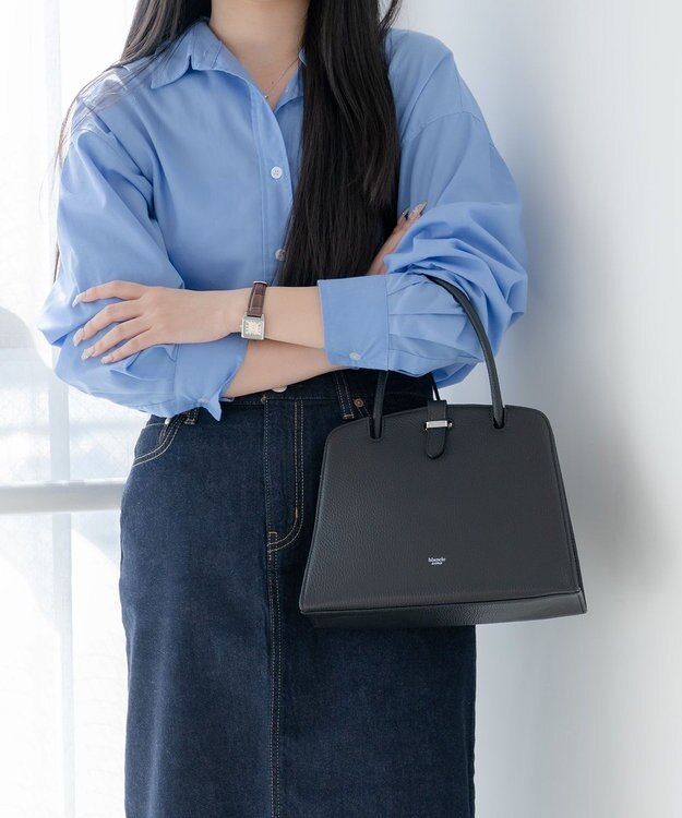 blancle シュリンクレザー ワンハンドルフォーマルバッグ