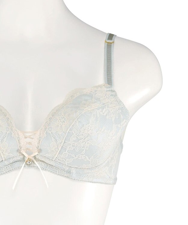 San-ai Resort（三愛水着楽園） 【northerly bra フィットシリーズ 脇胸すっきり】アミアゲレースアップ ブラジャー＆ショーツSet B～Fカップ ミント