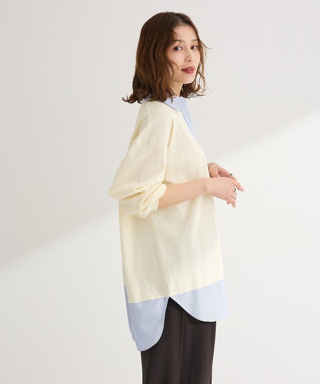 Green Parks 衿レイヤードッキングチュニック Off White