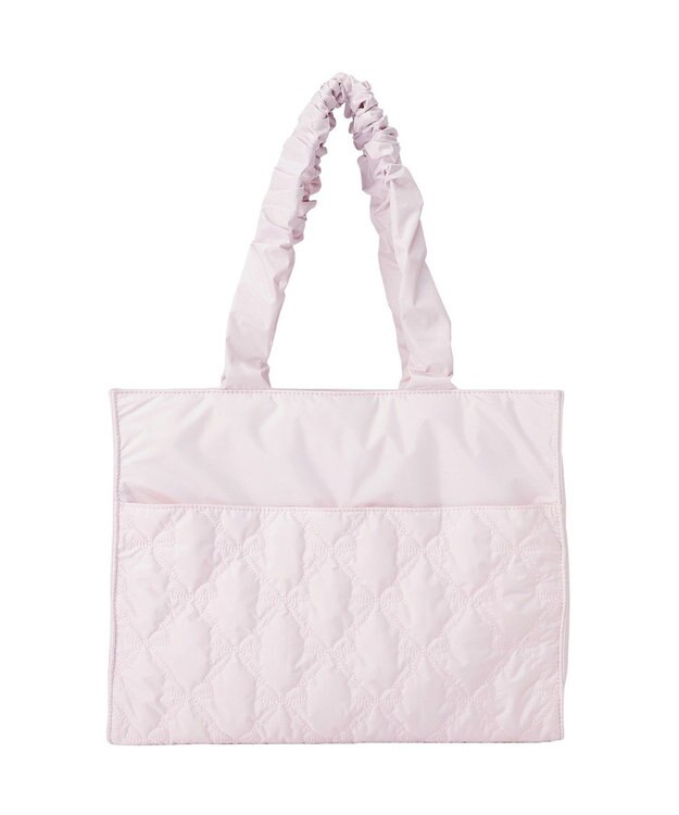 Maison de FLEUR ギャザーハンドルリボンキルティングトート Pink