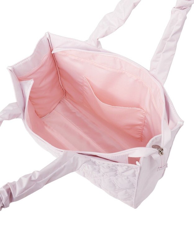 Maison de FLEUR ギャザーハンドルリボンキルティングトート Pink