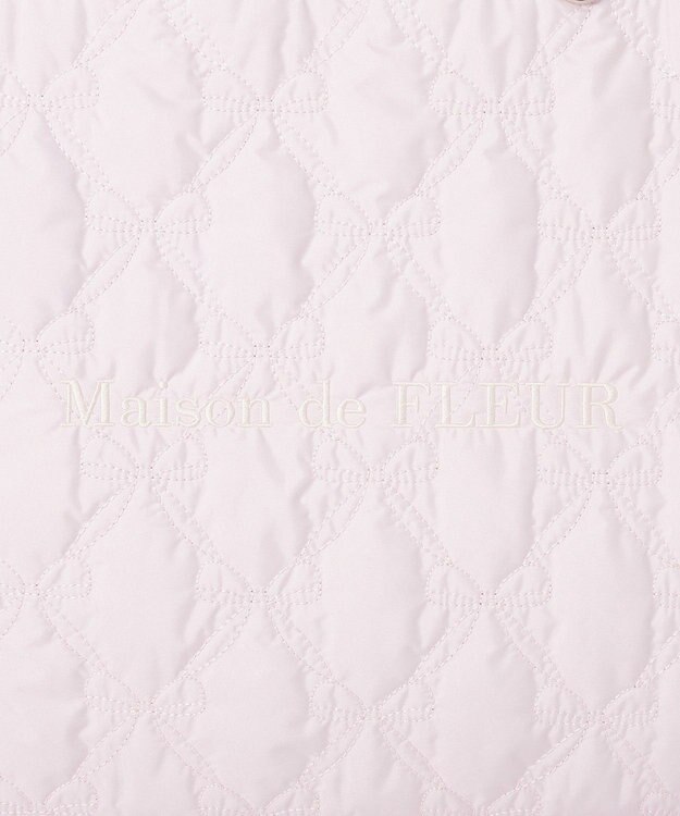 Maison de FLEUR ギャザーハンドルリボンキルティングトート Pink