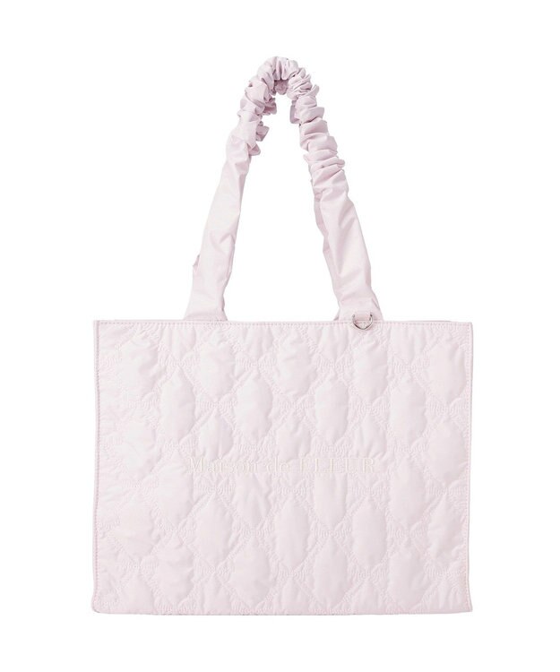 Maison de FLEUR ギャザーハンドルリボンキルティングトート Pink