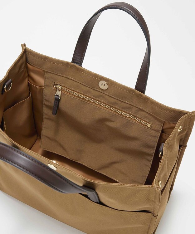 TOPKAPI LEE11月号掲載！【Breath TOPKAPI】撥水 マルチway スクエア A4 トートバッグ / 10ポケット キャメル