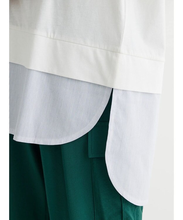 Green Parks 布帛レイヤー半袖チュニック Off White