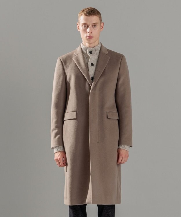JOSEPH HOMME グロッシーウール　チェスターコート ベージュ系